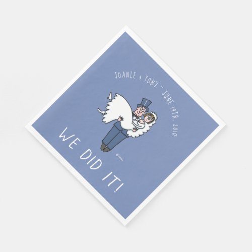 Cute Bride and Groom Cartoon Wedding Napkins