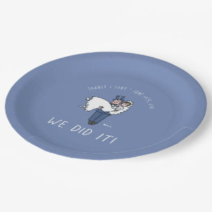 Cute Bride and Groom Cartoon Wedding Reception Paper Plates