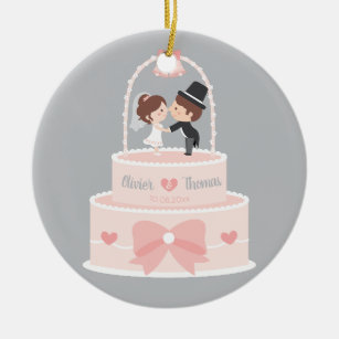 Cute Bride and Groom Topper Wedding Cake Ornament