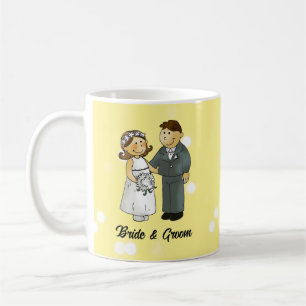 Cute Bride and Groom Wedding Celebration Coffee Mug