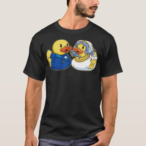 Cute Bride and Groom Wedding Rubber Ducky Squeaky  T_Shirt