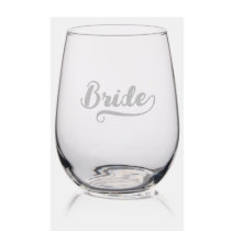 Cute Bride Bachelorette Party Stemless Wine Glass