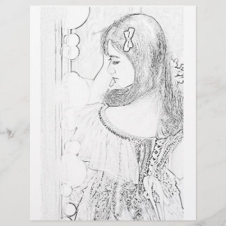 Cute Bride Girl coloring page 