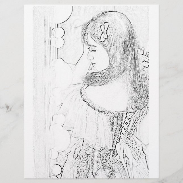 Cute Bride Girl coloring page  (Front)