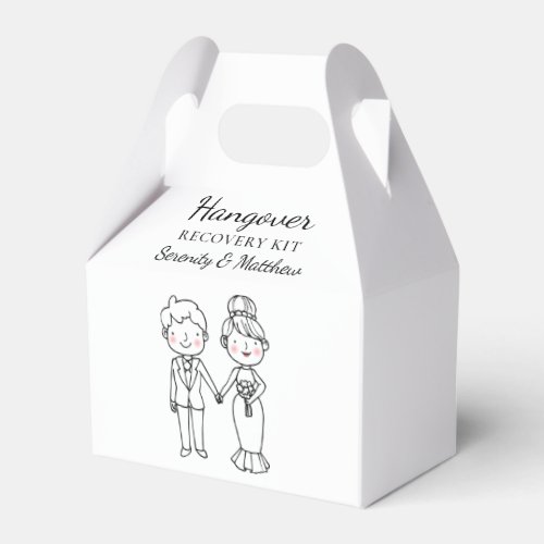 Cute Bride Groom Hangover Kit Personalized Wedding Favor Boxes