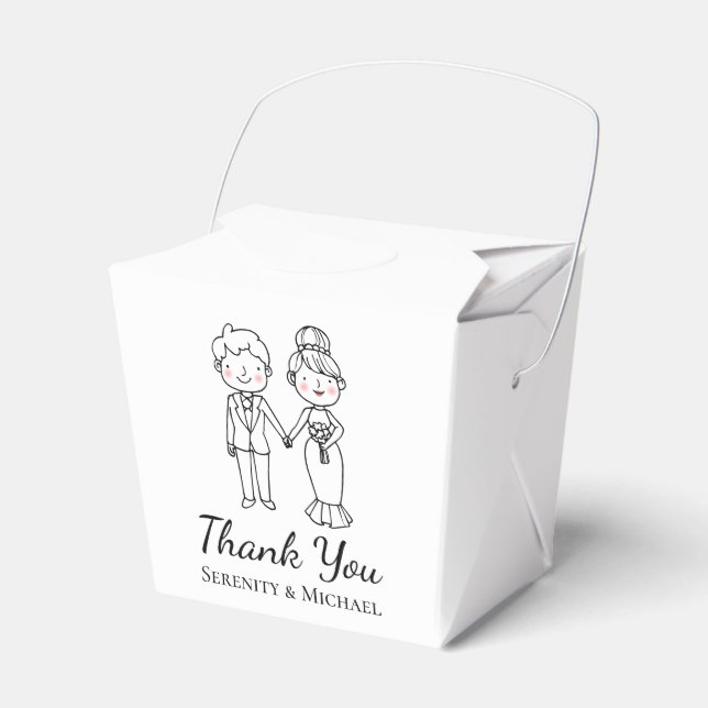 Cute Bride Groom Hangover Kit Personalized Wedding Favor Boxes (Front Side)