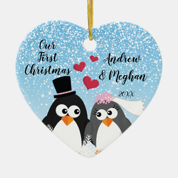 bride's first christmas ornaments