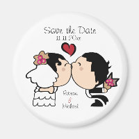 Cute Bride & Groom Save the Date Magnets