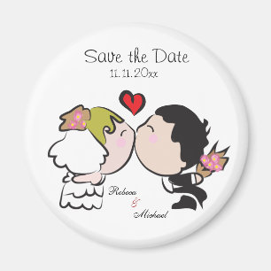Cute Bride & Groom Save the Date Magnets