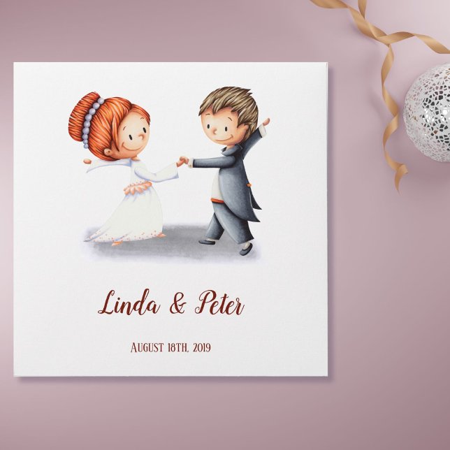 Cute Bride Groom Wedding CD Music Favor Envelope (Creator Uploaded)