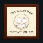 Cute Bride & Groom Wooden Keepsake Box<br><div class="desc">This makes for a cute wedding gift for the newlyweds or as an anniversary gift!</div>