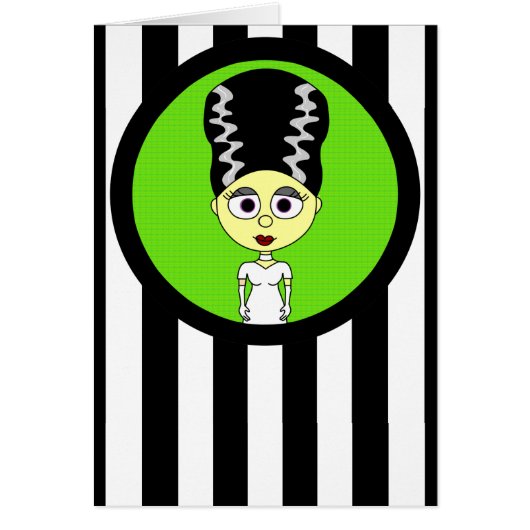 Cute Bride of Frankenstein Cards (Front)