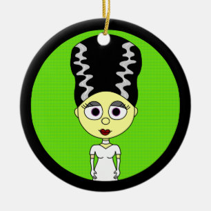 Cute Bride of Frankenstein Ceramic Ornament