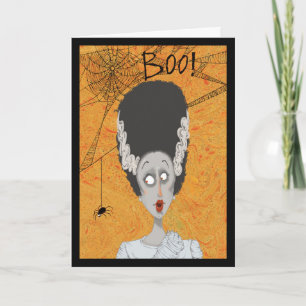 Cute Bride of Frankenstein Halloween Card