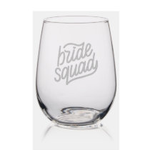 Cute Bride Squad Bachelorette Party Stemless Wine Glass