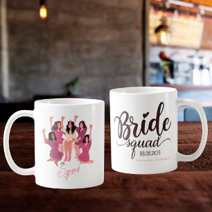 Cute bride squad personalized bridesmaid coffee mug