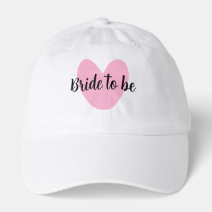 Cute bride to be hat with quirky pink heart