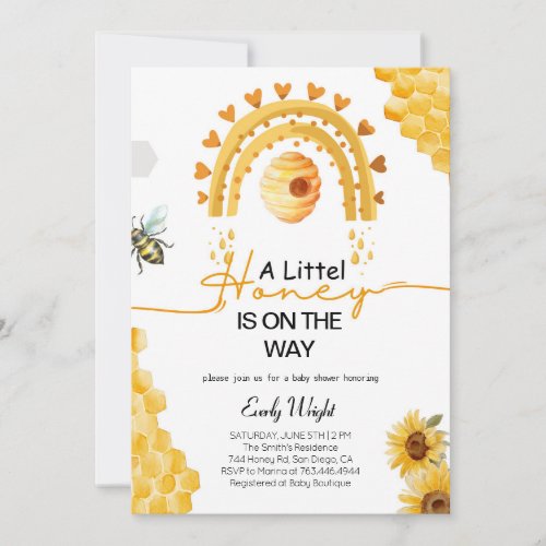 Cute Bride to Bee Bridal Shower Invitation