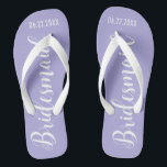 Cute Bridesmaid Lavender Purple Flip Flops<br><div class="desc">Cute Bridesmaid Lavender Purple Flip Flops with custom wedding or bachelorette date.</div>
