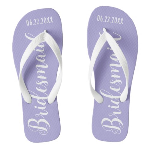 Cute Bridesmaid Lavender Purple Flip Flops