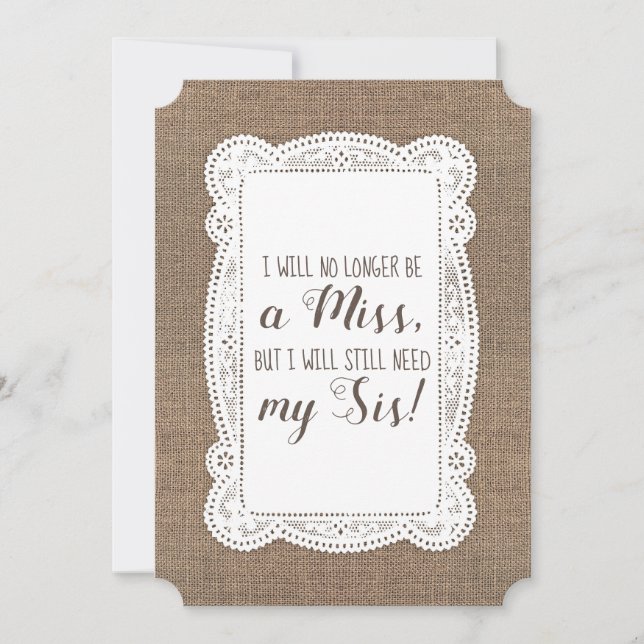 Cute Bridesmaid / Maid of Honor Proposal Invitation (Front)