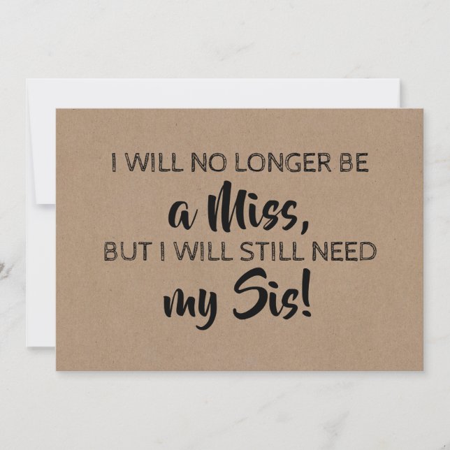 Cute Bridesmaid / Maid of Honor Proposal Invitation (Front)