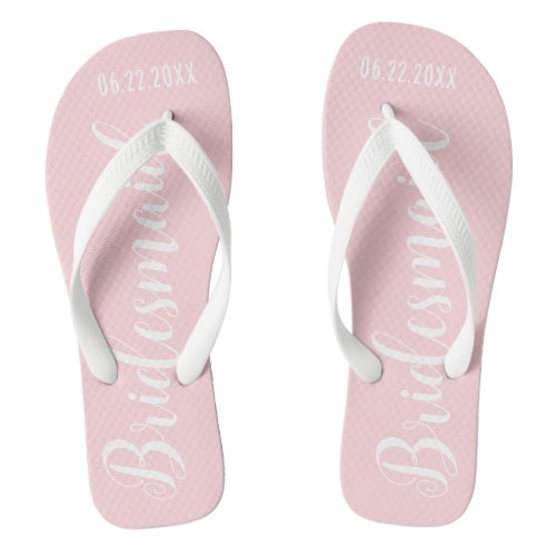 Cute Bridesmaid Pink Flip Flops