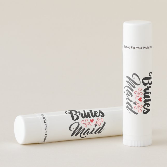Cute Bridesmaid word art Lip Balm (Front)