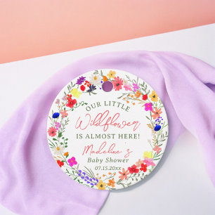 Cute bright boho bright wildflowers baby shower favor tags