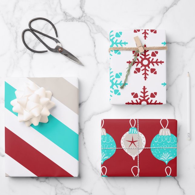 Cute Bright Christmas  Wrapping Paper Sheets (Front)