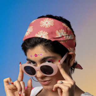 Cute Bright Circular Blooming Flame Pattern Bandana