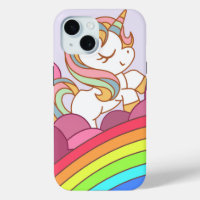 Cute Bright Colorful Unicorn and Rainbow Art