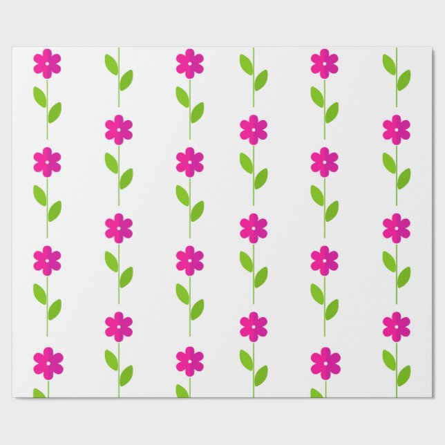 Cute & Bright Daisy Floral Wrapping Paper (Seam)