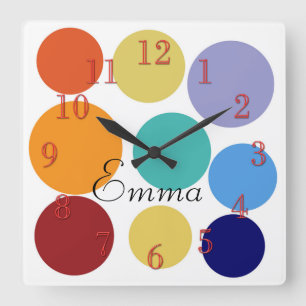 Cute Bright Dots Add Name Wall  Clock