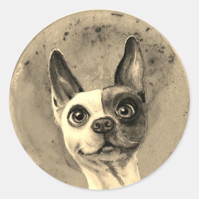 Cute bright eyed puppy dog sticker (Front)