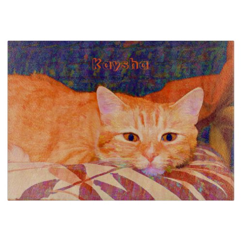 Cute Bright Orange Tabby Cat Cutting Board