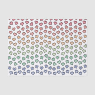 Cute Bright Pastel Rainbow Gemstone Heart pattern Tissue Paper