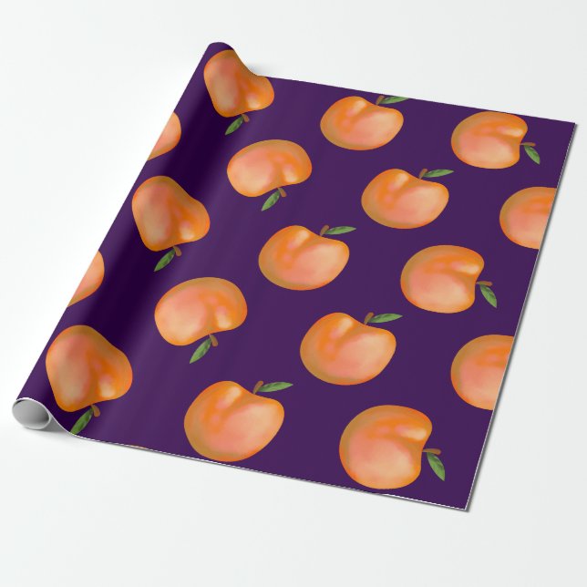 cute bright peach pattern wrapping paper (Unrolled)