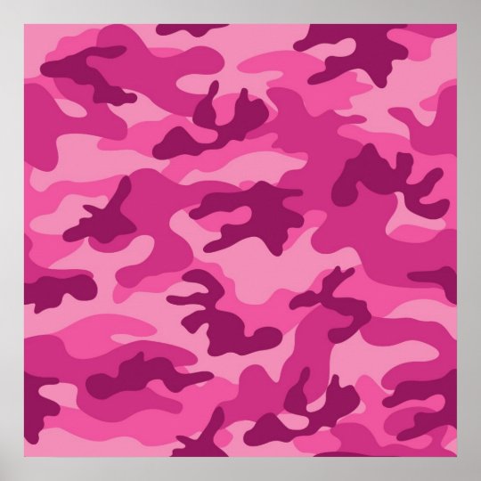 Cute Bright Pink Camo, Camouflage Poster | Zazzle.com