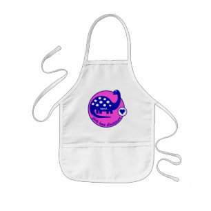 CUTE BRIGHT PINK GIRL DINOSAUR   CUSTOMIZABLE DINO KIDS' APRON