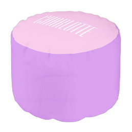Cute Bright Pink Purple Color Block Personalized Pouf