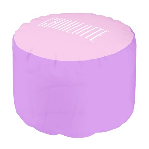 Cute Bright Pink Purple Color Block Personalized Pouf