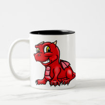 Cute Bright Red Baby Dragon