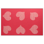 Cute Bright Red Patterned Hearts  Fabric