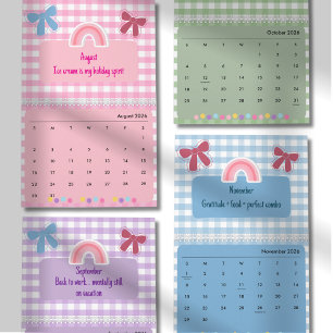 Cute Bright Ribbon & Flower Quote Calendar 2026