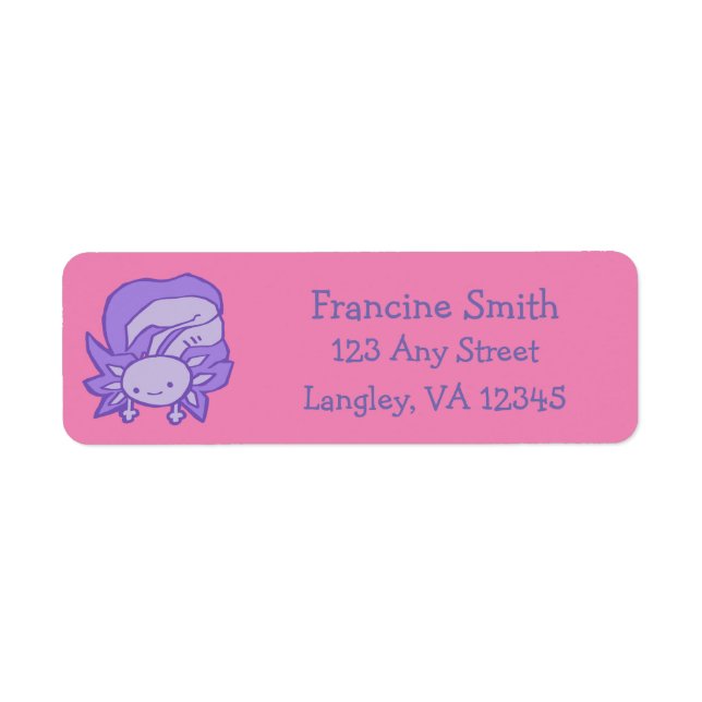 Cute Brightly Colored Axolotl Original Art Image Label (Front)