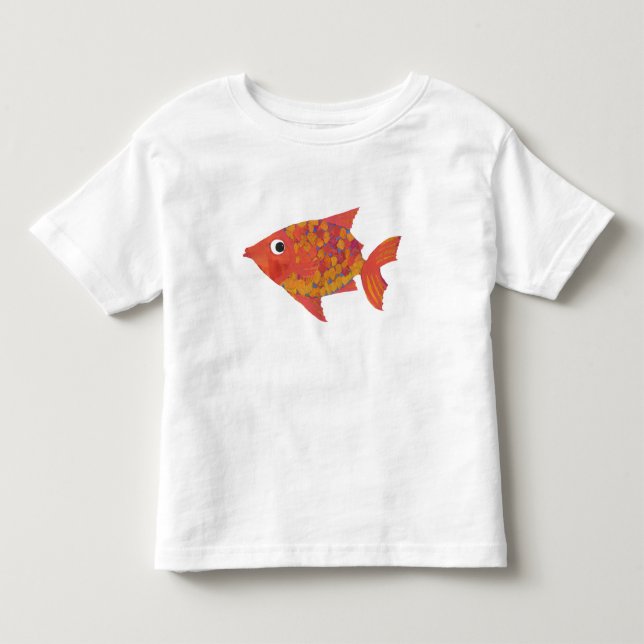 Cute Brilliant Orange Fish, White Toddler T-shirt (Front)