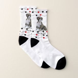 Cute Brindle Boxer Dog Socks