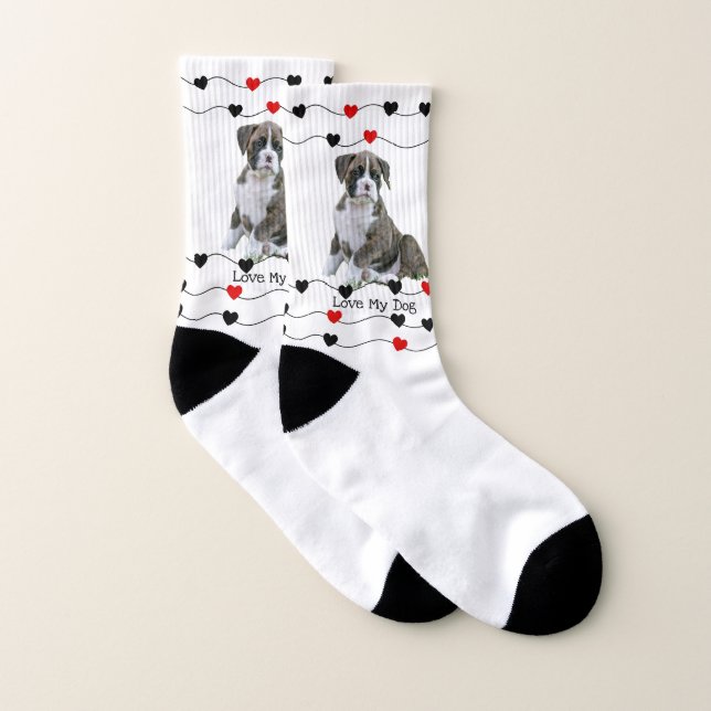 Cute Brindle Boxer Dog Socks (Pair)