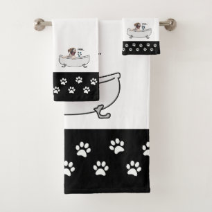 Cute Brindle Boxer Puppy - Themed Bathroom Decor Bath Towel Set